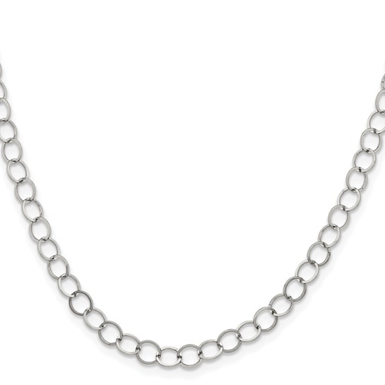 22" Steel Circle Link Necklace 