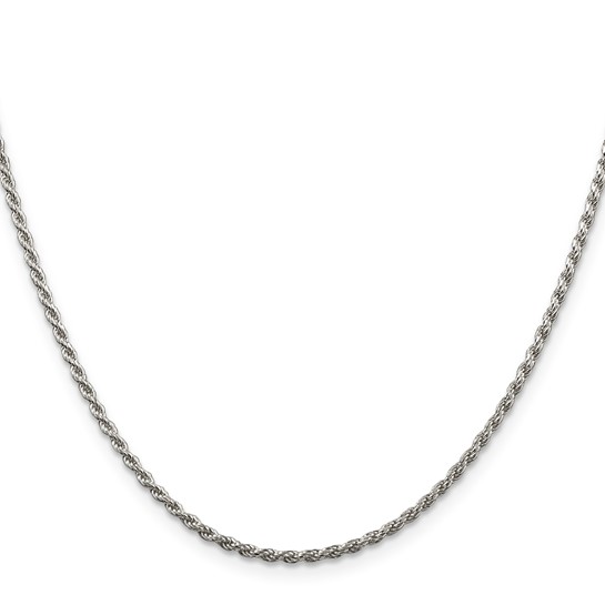 Sterling Diamond Cut Rope Chain 