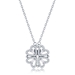 Sterling CZ Heart Shaped Flower Necklace - 0933620