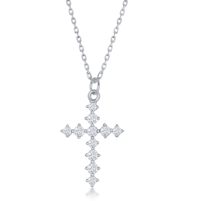 Sterling CZ Cross 