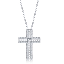 Sterling CZ Cross 