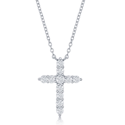 Sterling CZ Cross 