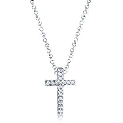 Sterling CZ Cross 