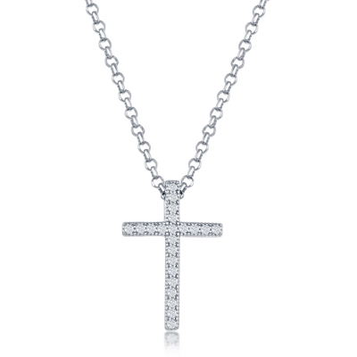 Sterling CZ Cross 