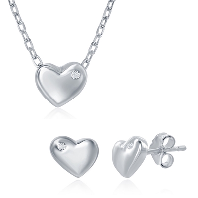 Heart Necklace & Earring Set 