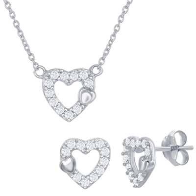 Heart Necklace & Earring Set 