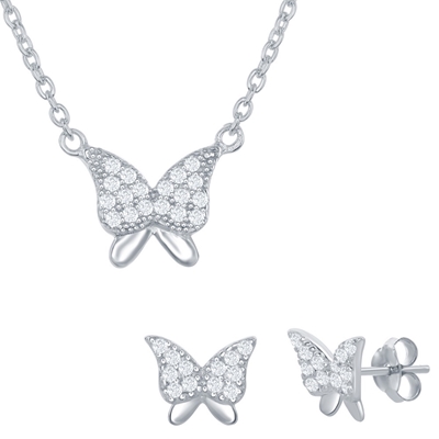 Butterfly Necklace and Earring Set 