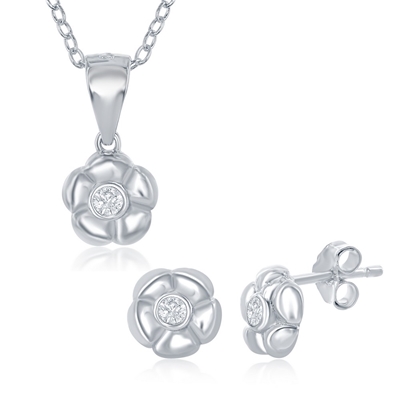 Flower Necklace & Earring Set 