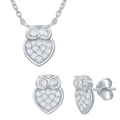 Owl Necklace & Earring Set 