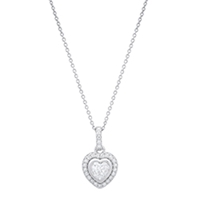 Sterling Moissanite Heart Pendant