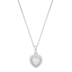 Sterling Moissanite Heart Pendant 