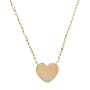 Sterling w/ Yellow Gold Plate Heart Necklace 