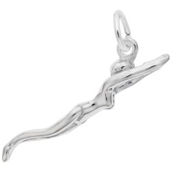 Sterling Diving Female Swimmer Charm 