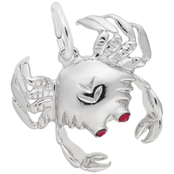 Sterling Crab with Stones Charm 