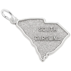 Sterling "South Carolina" Map Charm 