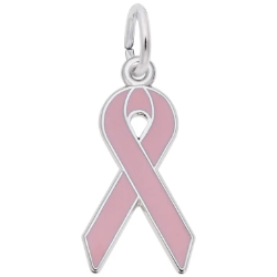 Sterling Breast Cancer Awareness Ribbon Charm 