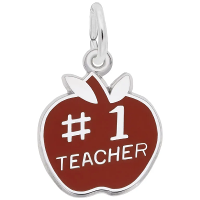 Sterling "# 1 Teacher" Charm 