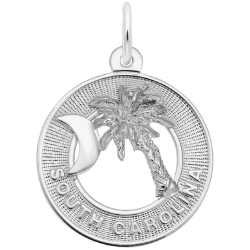 Sterling "South Carolina" Palmetto Ring Charm 