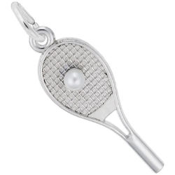 Sterling Tennis Racquet with Pearl Charm 