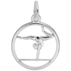 Sterling Gymnast on Balance Beam Charm 