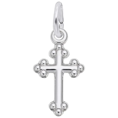 Sterling Bottony Cross Accent Charm 