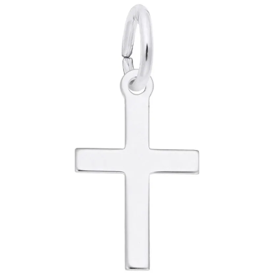 Sterling Petite Plain Cross Charm 