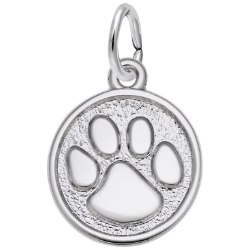 Sterling Paw Print Charm 