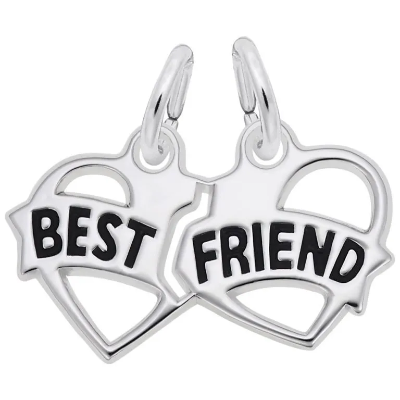 Sterling "Best Friend" Heart Charm 