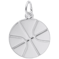 Sterling Flat Basketball Charm 