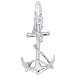 Sterling Anchor with Rope Charm 