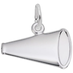 Sterling Flat Megaphone Charm 