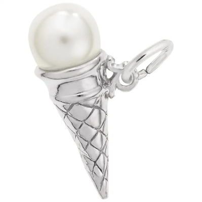 Sterling Ice Cream Cone Charm 