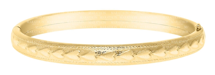 14k Heart Pattern Baby Bangle 