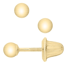 14k 3MM Ball Baby Earrings 