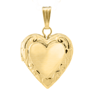 14k Filigree Heart Locket 