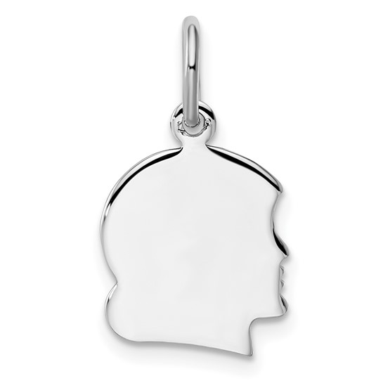 Sterling Right-Facing Girls Head Charm 