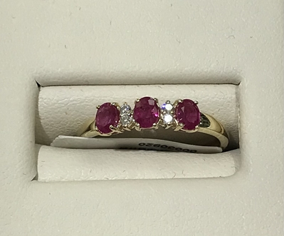 10K YG .70TGW Ruby & Diamond Ring 