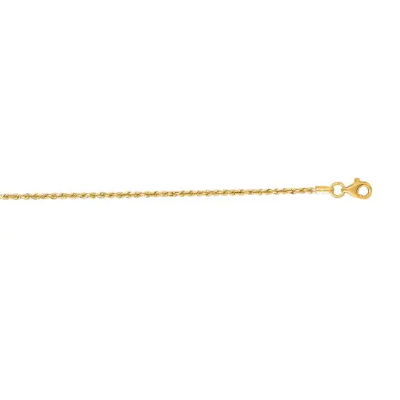 10k 16" Diamond Cut Rope Chain 