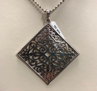 Large Square Filigree Pendant  