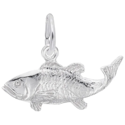 Sterling Bass Fish Charm 