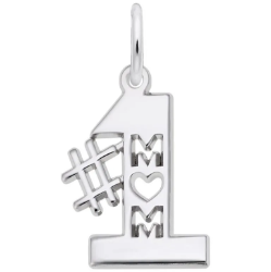 Sterling "#1 Mom" Charm 