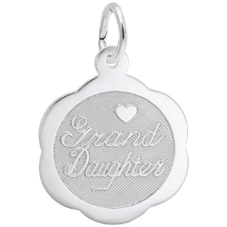 Sterling "Grand Daughter" Scalloped Disk Charm 