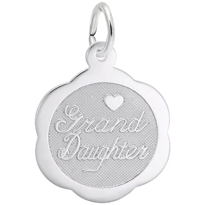 Sterling "Grand Daughter" Scalloped Disk Charm 