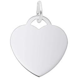 Sterling Engravable Heart Charm 