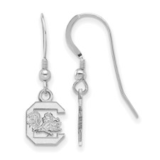 Sterling Rhodium-plated USC Dangle Wire Earrings 