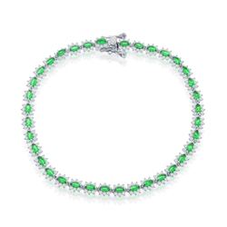 Sterling Royal Tennis Bracelet - Emerald CZ 