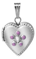 Baby Sterling Floral Heart Locket