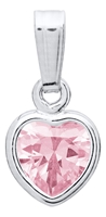 Sterling Pink Heart Baby Pendant