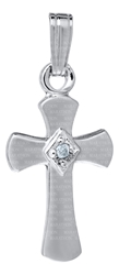 Baby Sterling Diamond Cross 