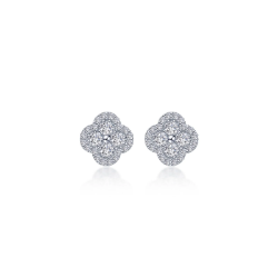 0.8ct Halo Stud Earrings 